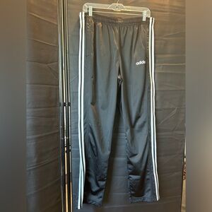 Adidas Climalite Men’s Black Drawstring Ankle Zip Sweatpants, front pockets- L